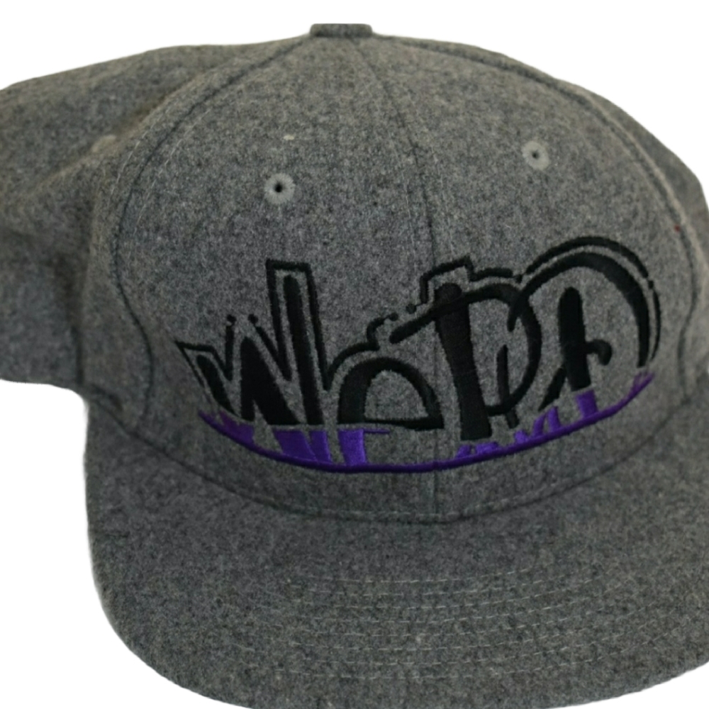 Unisex Gray Purple Graffiti Font Weird Cap Hat One Size